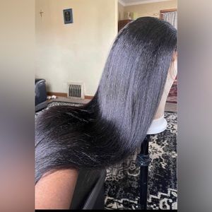 24 inches KINKY STRAIGHT HUMAN HAIR WIG